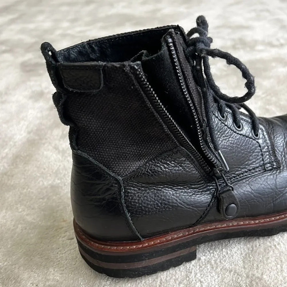 THE RAIL High Top Lace Up Style Zipper Side LEATHER BOOTS Shoes SIZE EA 43 US 10 - Picture 9 of 12